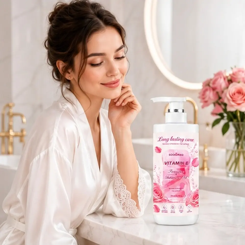 Vitamin E Feminine Intimate Oil, nourishes, moisturizes, long lasting care, gentle, soothing, intimate care, women, 300ml/10.14fl oz