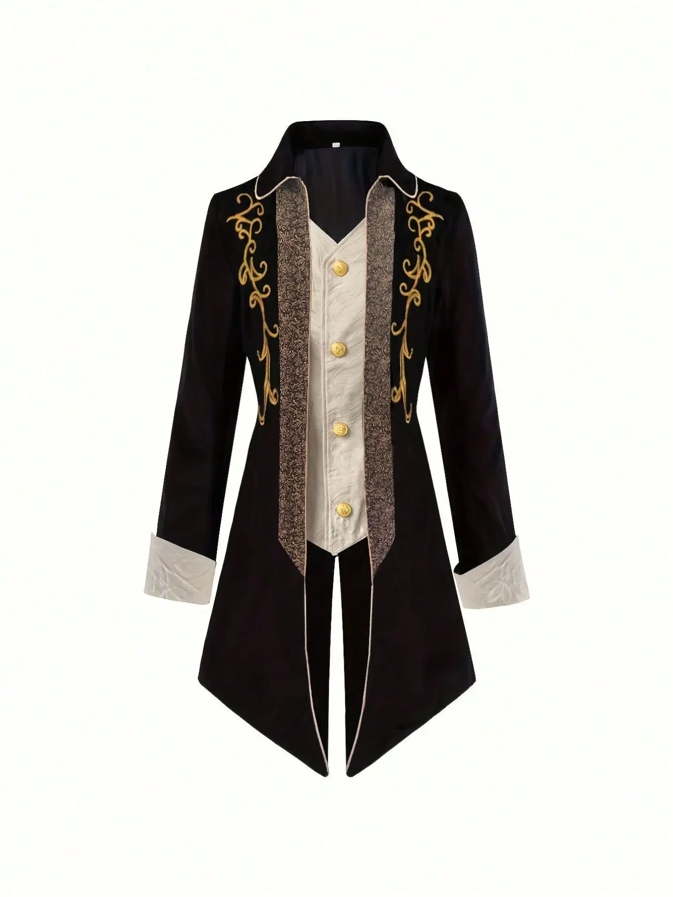 Vintage Medieval Coat, Stage Performance Costume, Halloween Ball Gown, Medium-Length Tailcoat, Perfect for Events and Parties