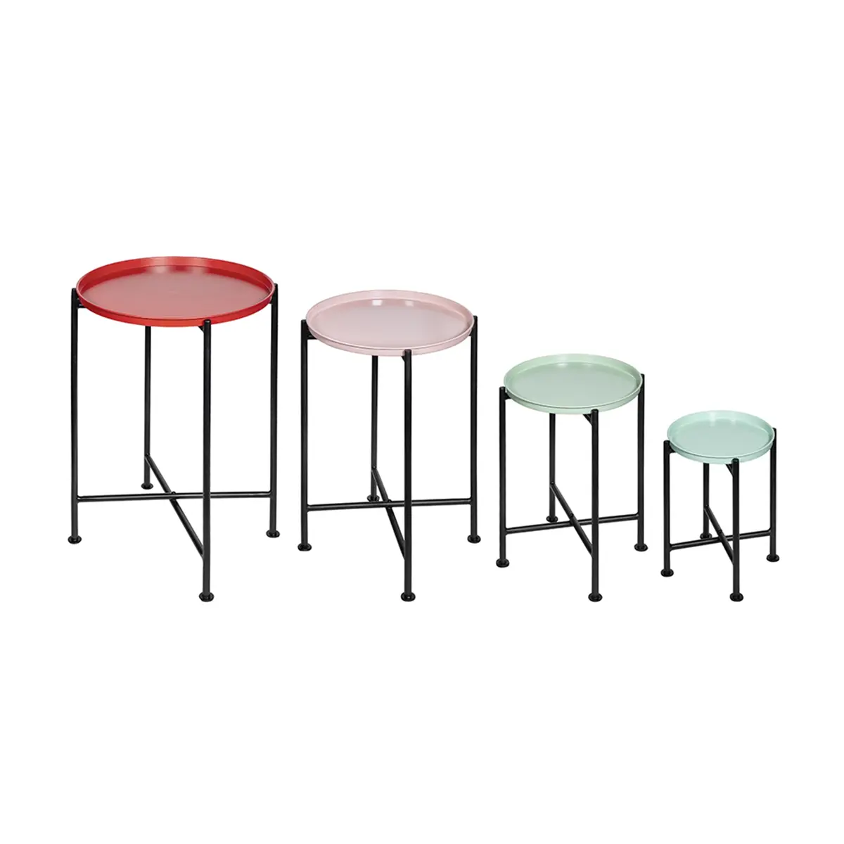 ARCH Set of 4 Multicolor Nesting Plant Stands for Indoor Outdoor Garden, Tiered Flower Pot Holder Display Rack, Heavy Duty Metal Plant Stand for Multiple Potted Plants, Living Room Balcony Patio Decor, Home Furniture and Household Product Search