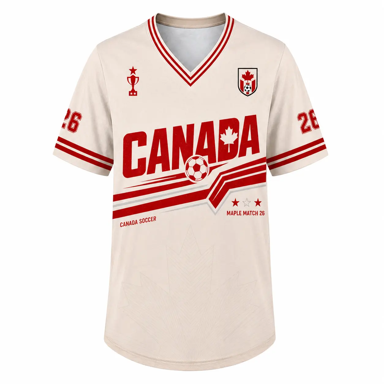 Canada Soccer V-Neck Short Jersey Sleeve, Red White Maple Leaf Graphic Football Shirt,Number 26 Print Athletic Wear, Multiple ,Streetwearfathers day gifts ideas 2026,gifts for him,summer clothes,5 sense gifts for him