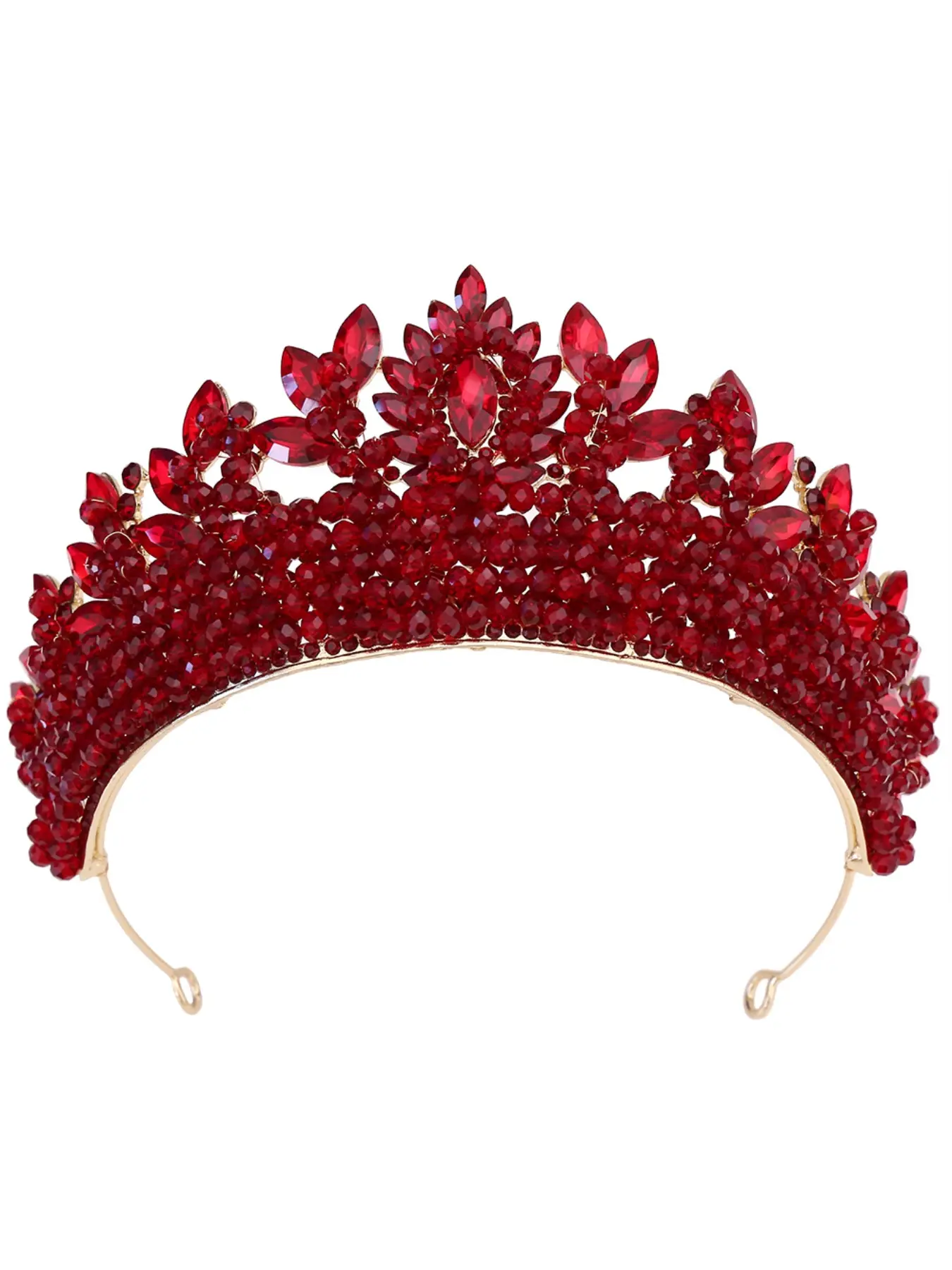 European and American Bride Crown Accessories High-end Ball Gown Performance Dress Ornaments Luxurious Full-Diamond Alloy Crystal Beaded Tiara Bridal Headpiece