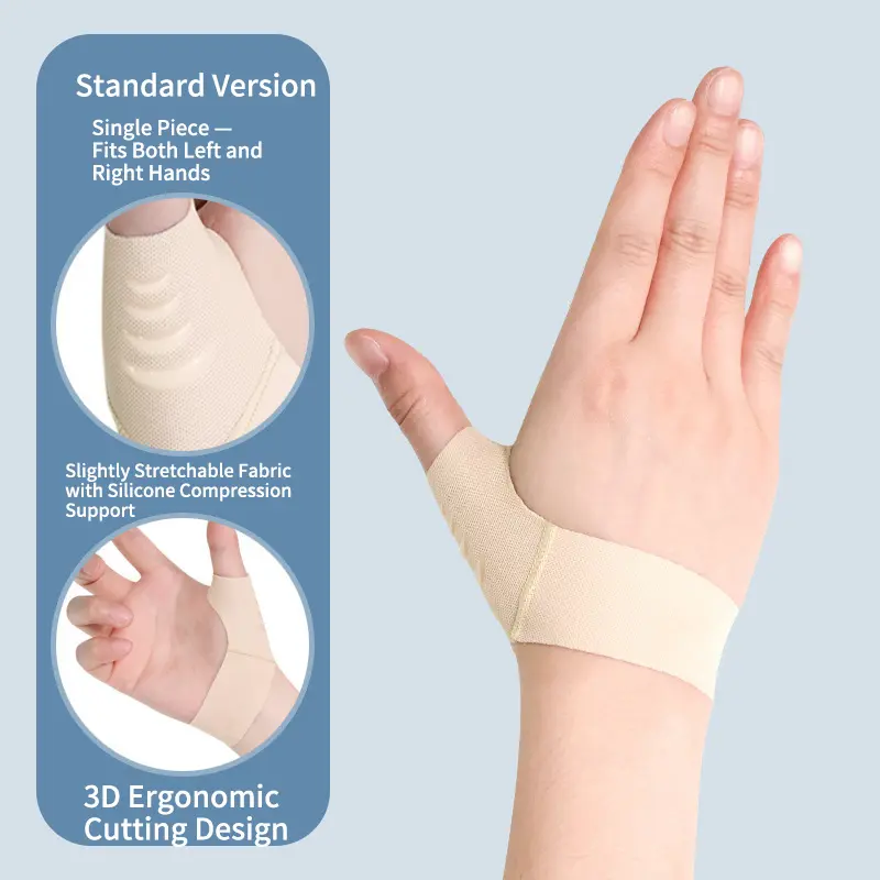 Adjustable Thumb Spica Support Brace - Silicone Grip Polyamide Wrist Guard, 3D Ergo Cut, Left/Right Adjust Fit, Daily Wear Sports & Outdoor Support Healthcare Tool