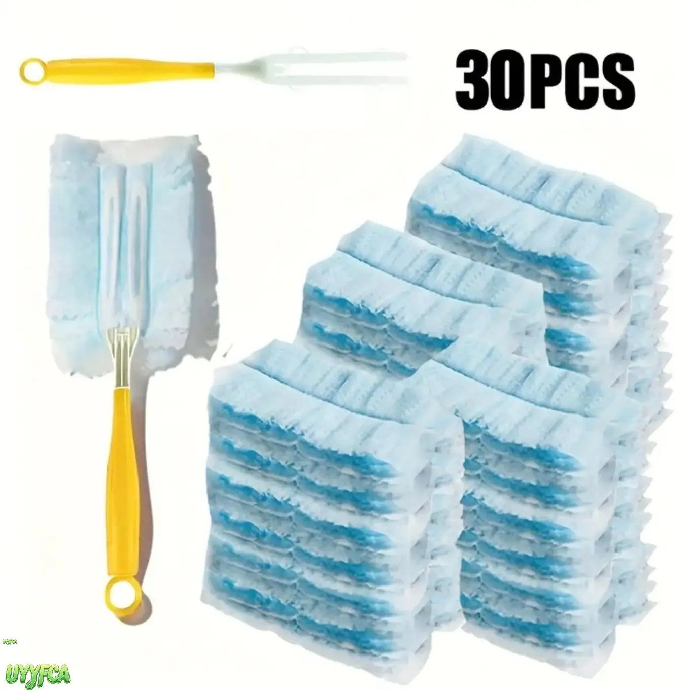 30-Pack Universal Duster Replacement Heads, Lint-Free Non-Woven Electrostatic Refills, Disposable Cleaning Supply for Home Bag Cleaning & Care, Furniture, Blinds, Adhesion, Dust Adhesive, 30 Pieces, Replacement Parts, Strong Dust Adhesion, Portable Cleani