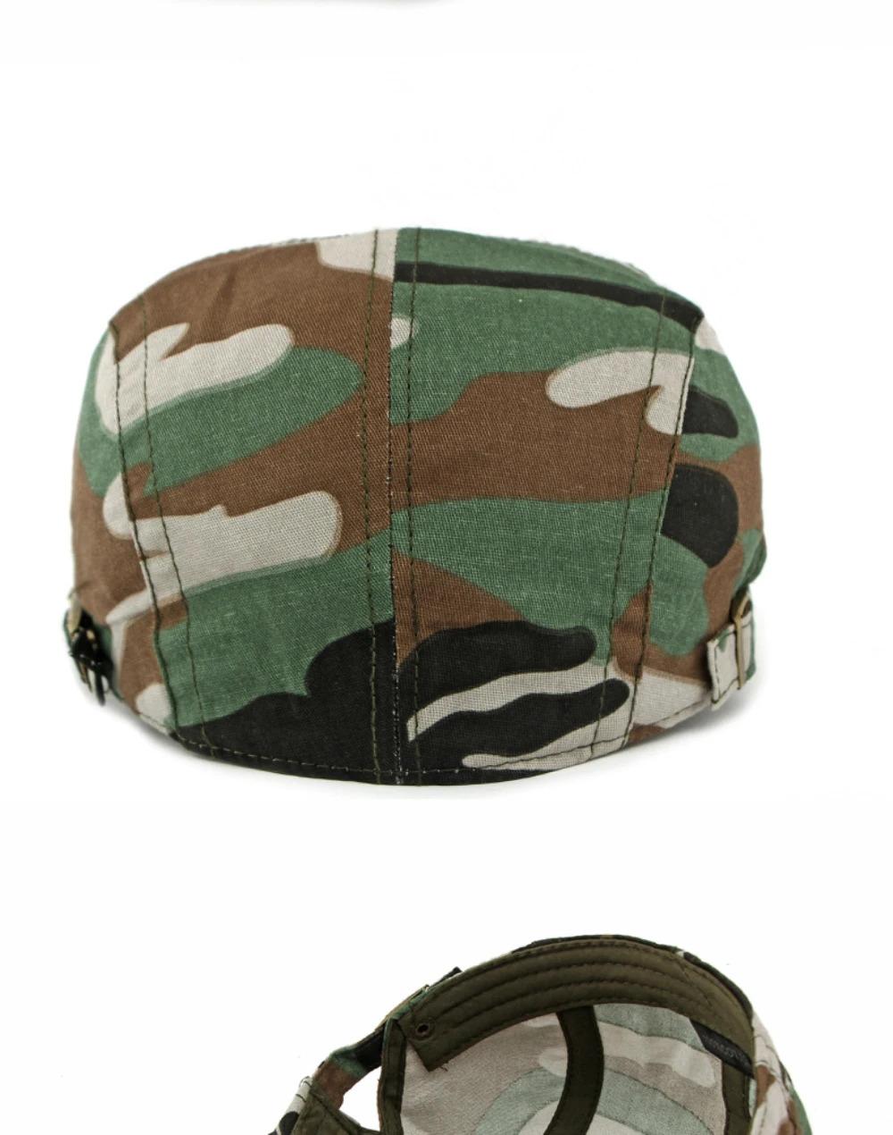 HT4837 Mens Berets Women Spring Summer Sun Cap Artist Painter Beret Hat Male Female Adjustable Ivy Flat Cap Camouflage Beret Cap