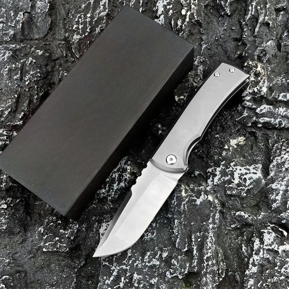 Titanium Alloy Folding Pocket Knife with 9 cm D2 Steel Blade - High-End Men's EDC Tool, Outdoor Camping Gear with Outdoor Vibes, Collectible Item, Camping Portable Knives, Edc Survival Tool, Portable Multipurpose Knives