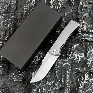 229 High-End Titanium Alloy Handle Pocket Folding Knife with D2 Blade—Exquisite Gift for Men, Outdoor Camping, Hiking, and Fishing Tool, for Everyday Carry and Collectibles