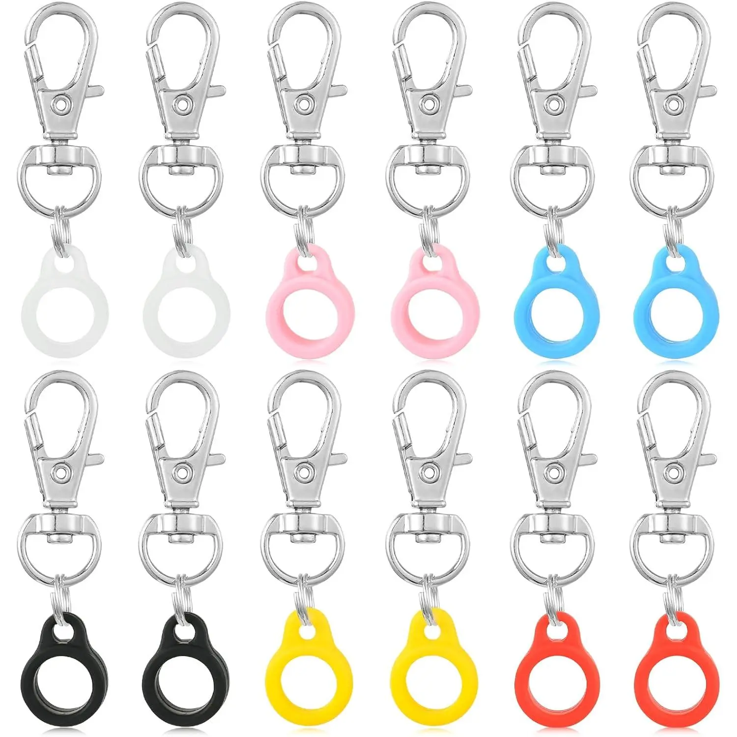 12 count Pen Clips  Pen Holder Clip Pen Holder Clips with Lobster Clasp Badge for Lanyard Badge Reel Clips Pen Converter Badge Reel Accessories (6 Colors)