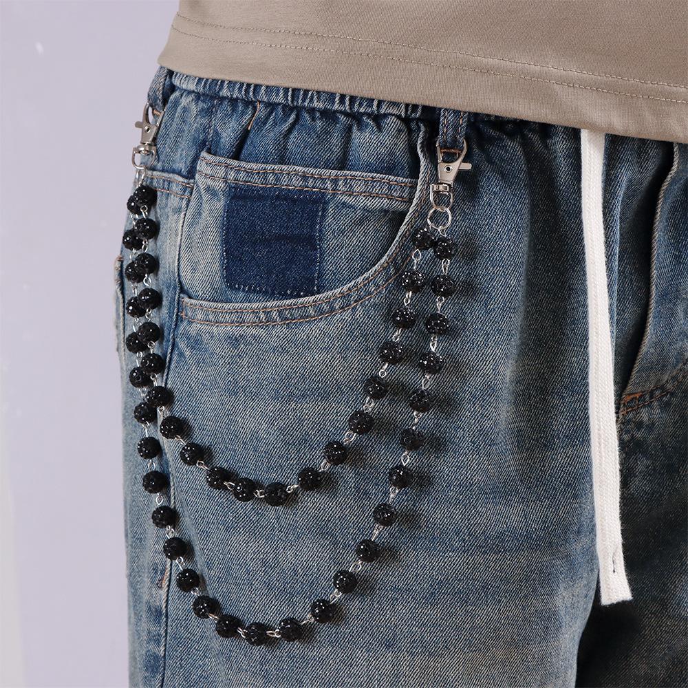 Stylish Multi-Layer Rhinestone Chain Waist Chain for Men, Unique Body Chain Accessory, Ideal for Pant Decoration
