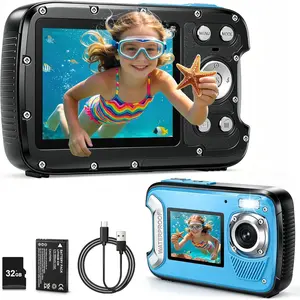5K Underwater Camera, 33FT/10M  Camera, 96MP Autofocus -Screen Digital Camera with 18X Zoom, Fill Light, 32GB Card for Snorkeling Scuba Diving Surfing