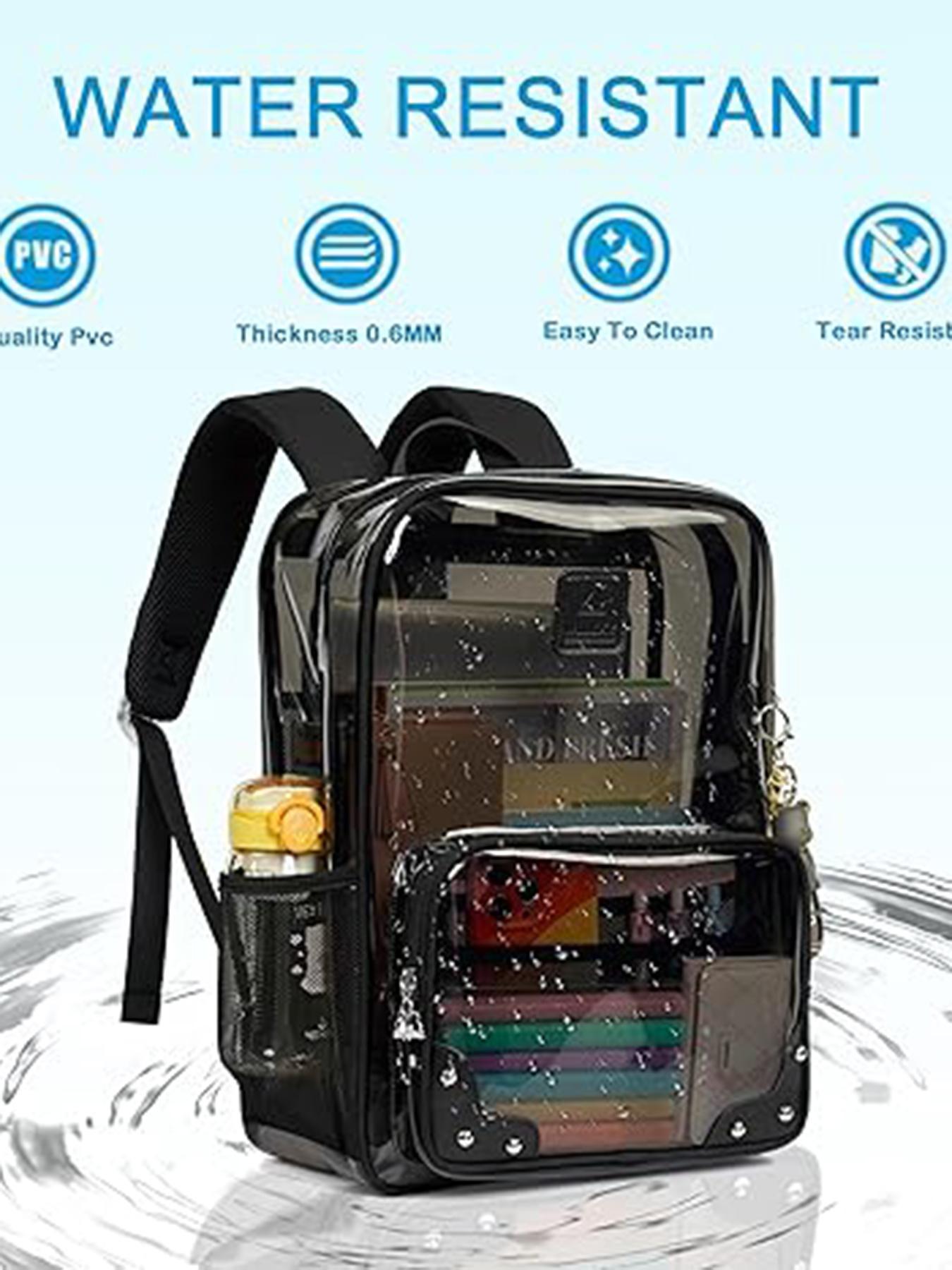 Clear Backpack with Lunch Bag & Pencil Case, Large Capacity Travel Backpack, Casual Sporty Backpack for Women & Men, Organized Daypack