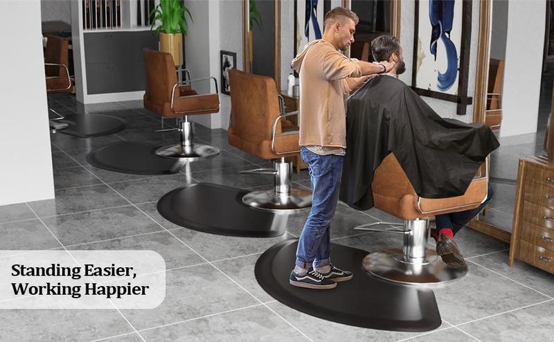 OmySalon Salon Floor Mat Anti Fatigue Thick Barber Chair Mats, Salon Mat for Hair Stylist Standing, Barbershop Beauty Spa Hairdressing Shampoo Equipment