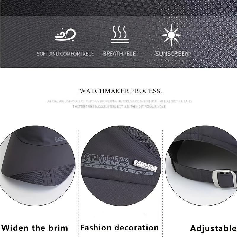 Men's and women's outdoor sports quick-dry baseball cap is suitable for spring and summer running, sports, and mountaineering sun protection