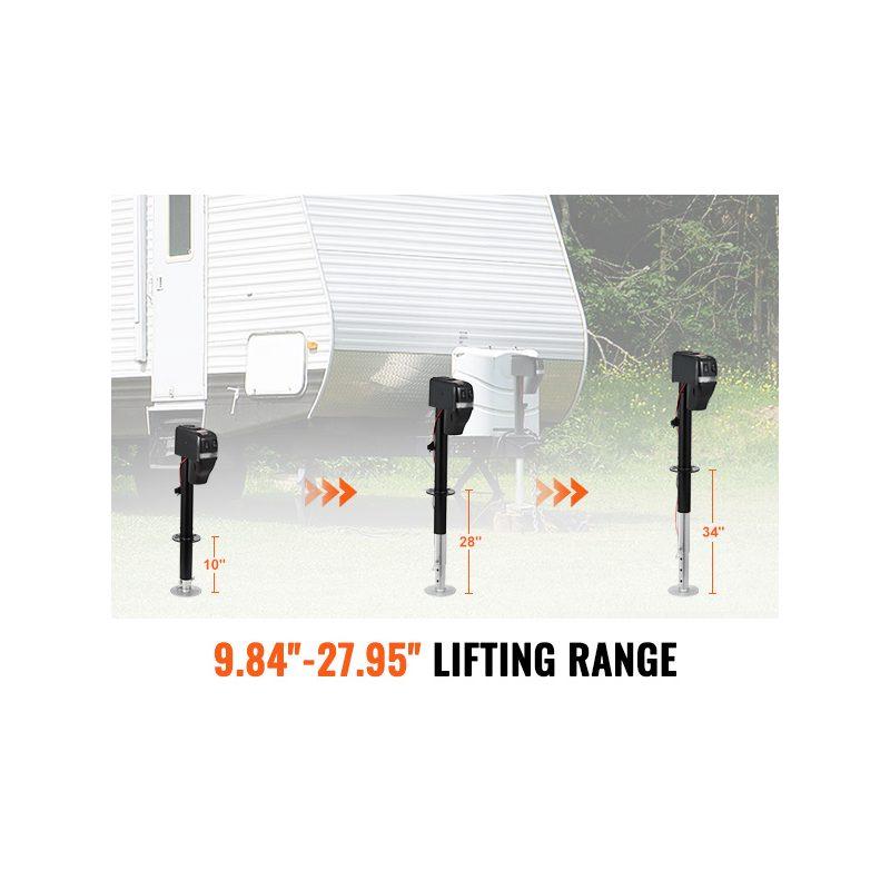 VEVOR Electric Trailer Jack, Power Tongue Jack Weight Capacity 4000 lbs, 9.84-33.85 Electric Tongue Jack with Waterproof Cover for Lifting RV Trailer, Horse Trailer, Utility Trailer, Yacht Trailer