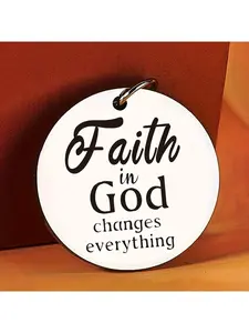 A Stainless Steel Engraved Keychain with 'Faith in God', a Gift for Friends Or Family, Perfect for Christmas Or Thanksgiving