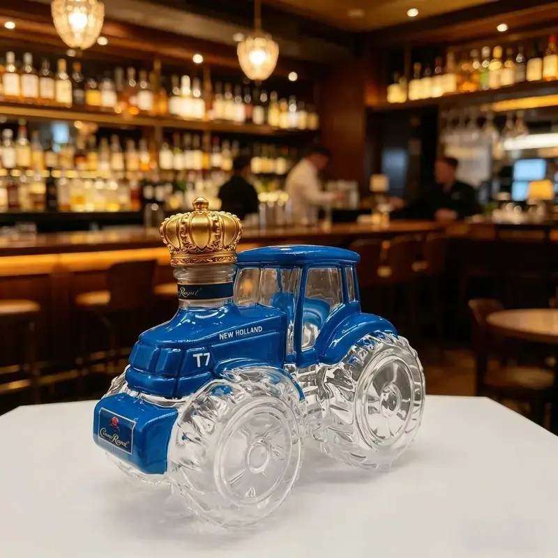 Tractor Whiskey Decanter, Rustic Farmhouse Bar Decor, Unique Glass Whiskey Bottle, Perfect Gift for Whiskey Lovers and Farmers