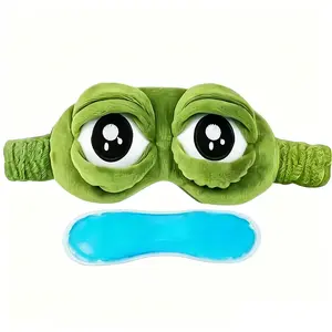 Cute Frog Sleep Mask Set + Ice Pack, Ultra Soft Comfort for Travel, Naps, Daily Use, Light, Expressive Frog Pattern