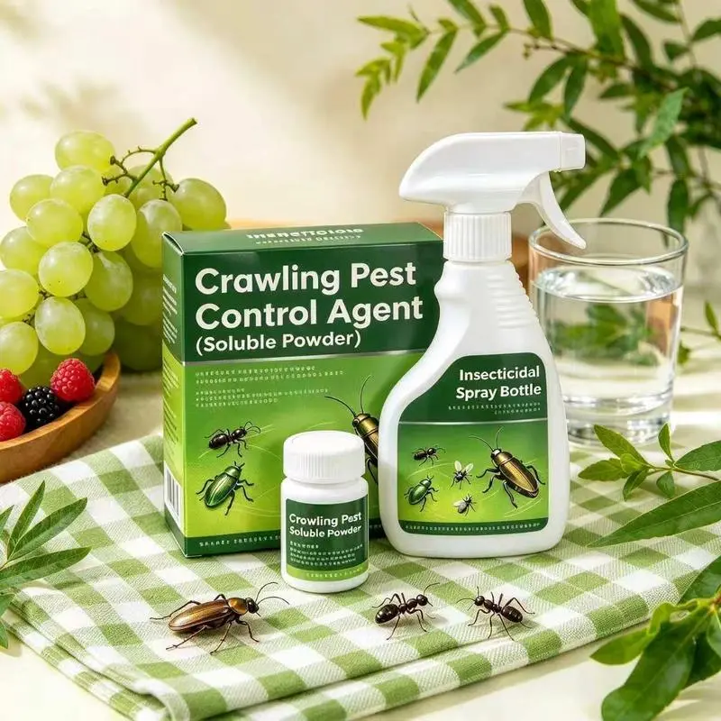 Effective Crawling Pest Control Soluble Powder Kit 40g – Indoor Home Treatment Set with Sprayer & Scoop, Targets Ants, Roaches & Other Common Household Crawlers