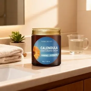 Calendula Moisturizing Cream, Calendula Extract, Hydrating & Soothing, Neck Care, Night Repair, 80g/2.82oz, Fragile Skin