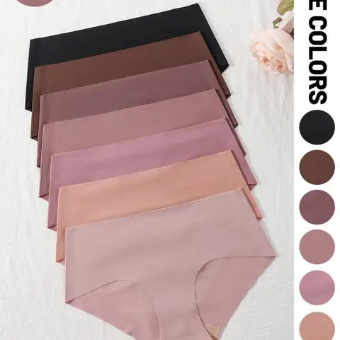 Women's Basic Solid Color Panty, Soft Comfy Casual Breathable Knicker for Daily Wear, Ladies Intimates Underwear for All Seasons, Soft Stylish Brief, Casual Comfy Panties