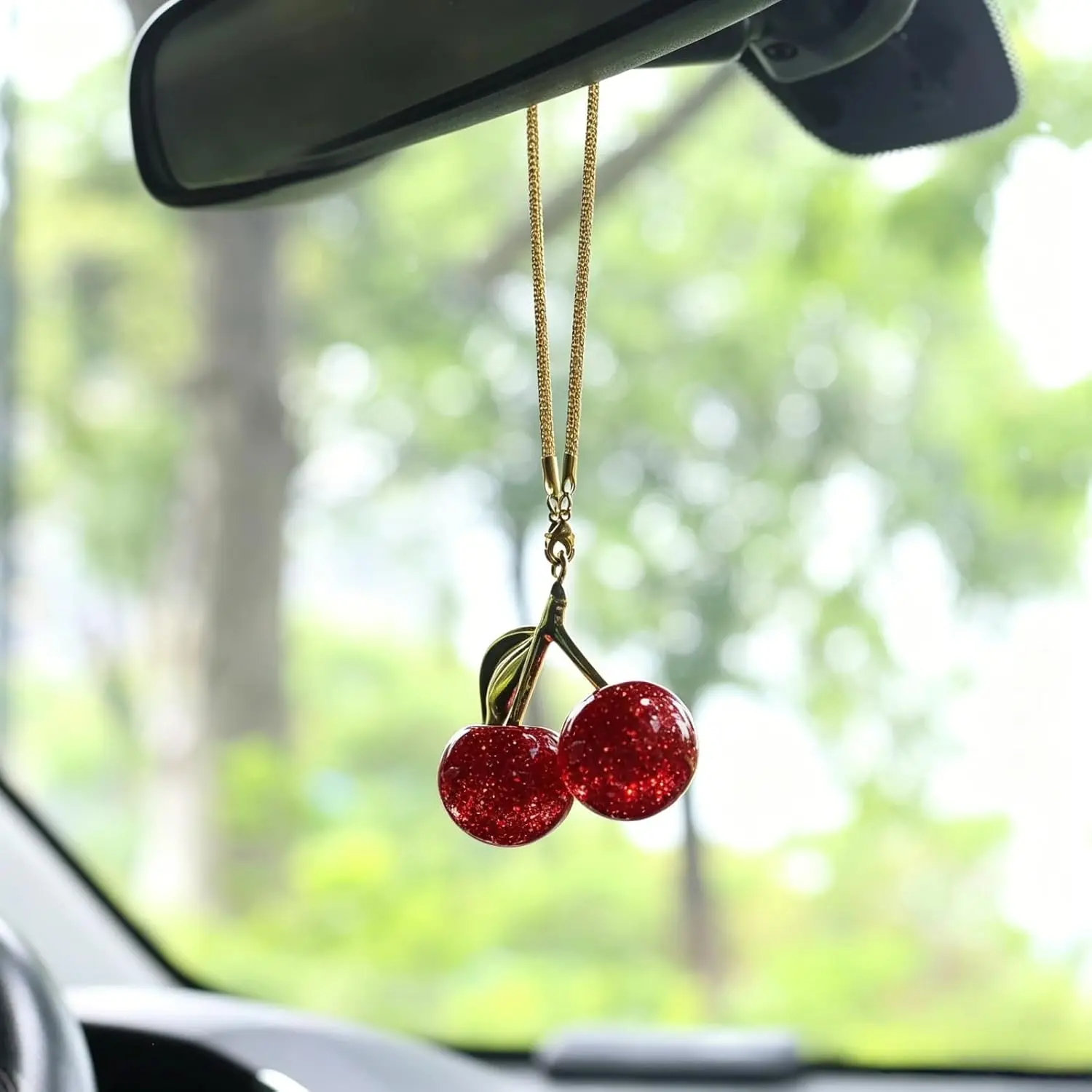Cherry   Accessories, Cherry  Accessories, Cute Red  Decor Rear View Mirror Charm for Women