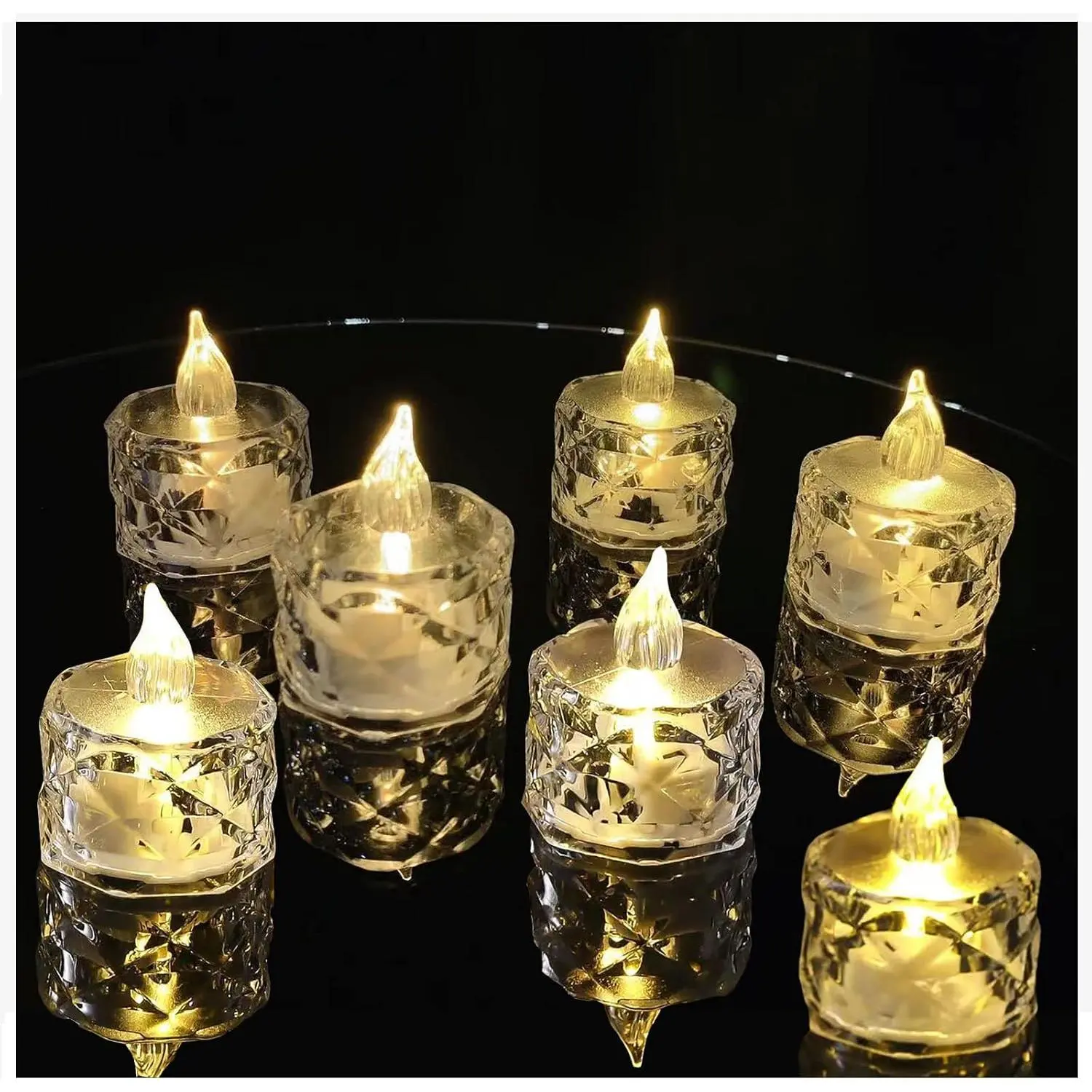 12pack LED  Candle Light Table Centrepiece Flameless Candles Transparent Small  Wax Birthday Proposal INS Desktop Decoration Create Atmosphere  Candles  Lights