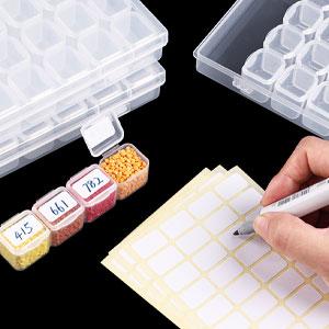 168 Slots Diamond Painting Storage Containers, 3pcs 28 Grids Clear Diamond Painting Accessories and Tools Boxes Bead Organizers Diamond Art Embroidery Storage with Label Stickers