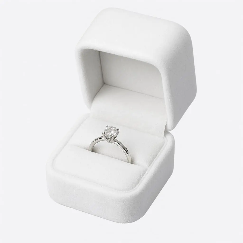 Ring Box – White   Box, Compact  Storage for Rings & Small