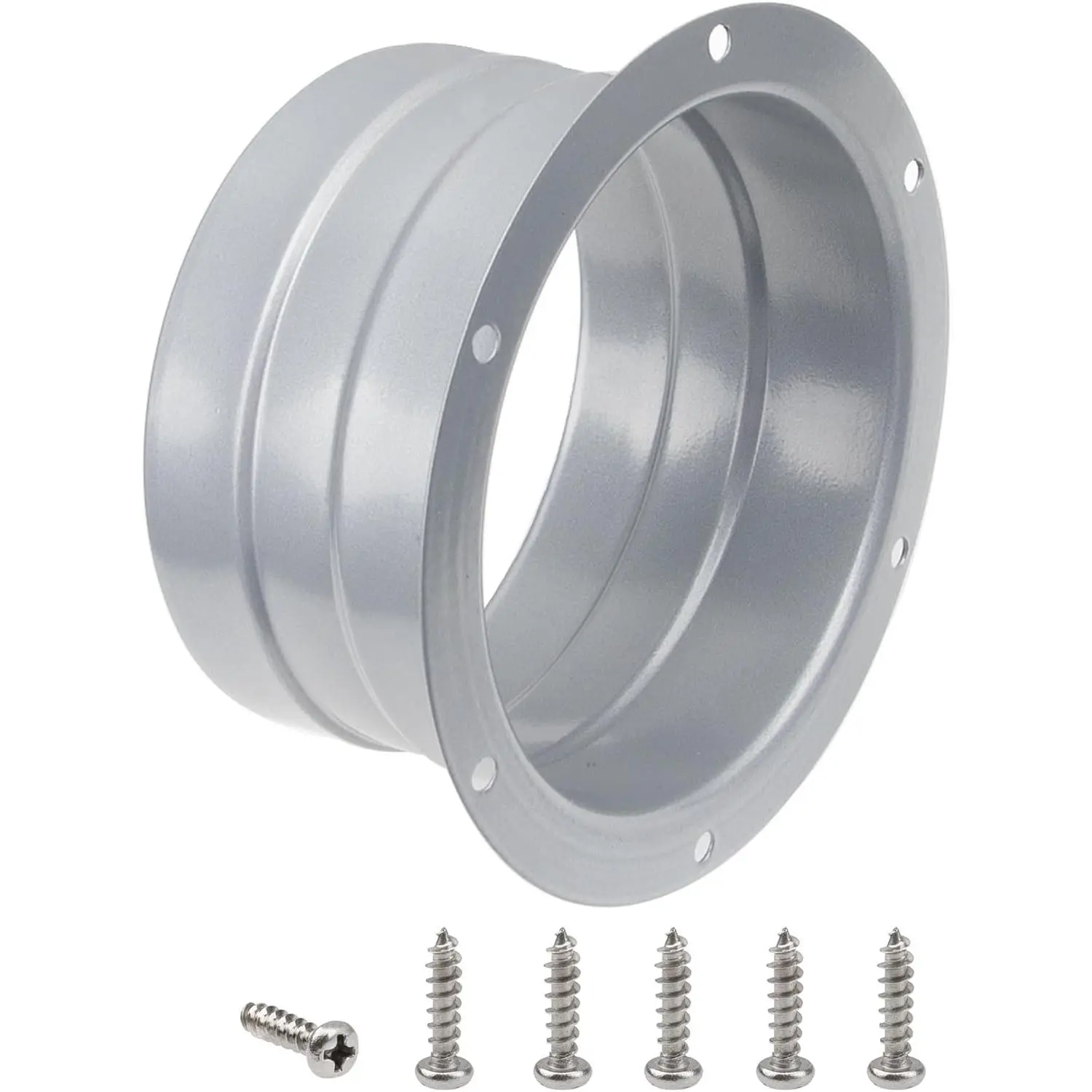 Dryer Vent Wall Plate 3.8Inch Metal Air Duct Connector Flange Panel Inlet Outlet Exhaust Fitting for Wall Ceiling Heating Cooling Ventilation Pipe (Round)