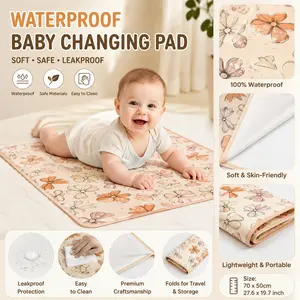 Children Waterproof Diaper Pad, Baby Infant Mattress PU Waterproof Urinal Pad, Washable Infant Urinal Pad, Meal Mat for Babies