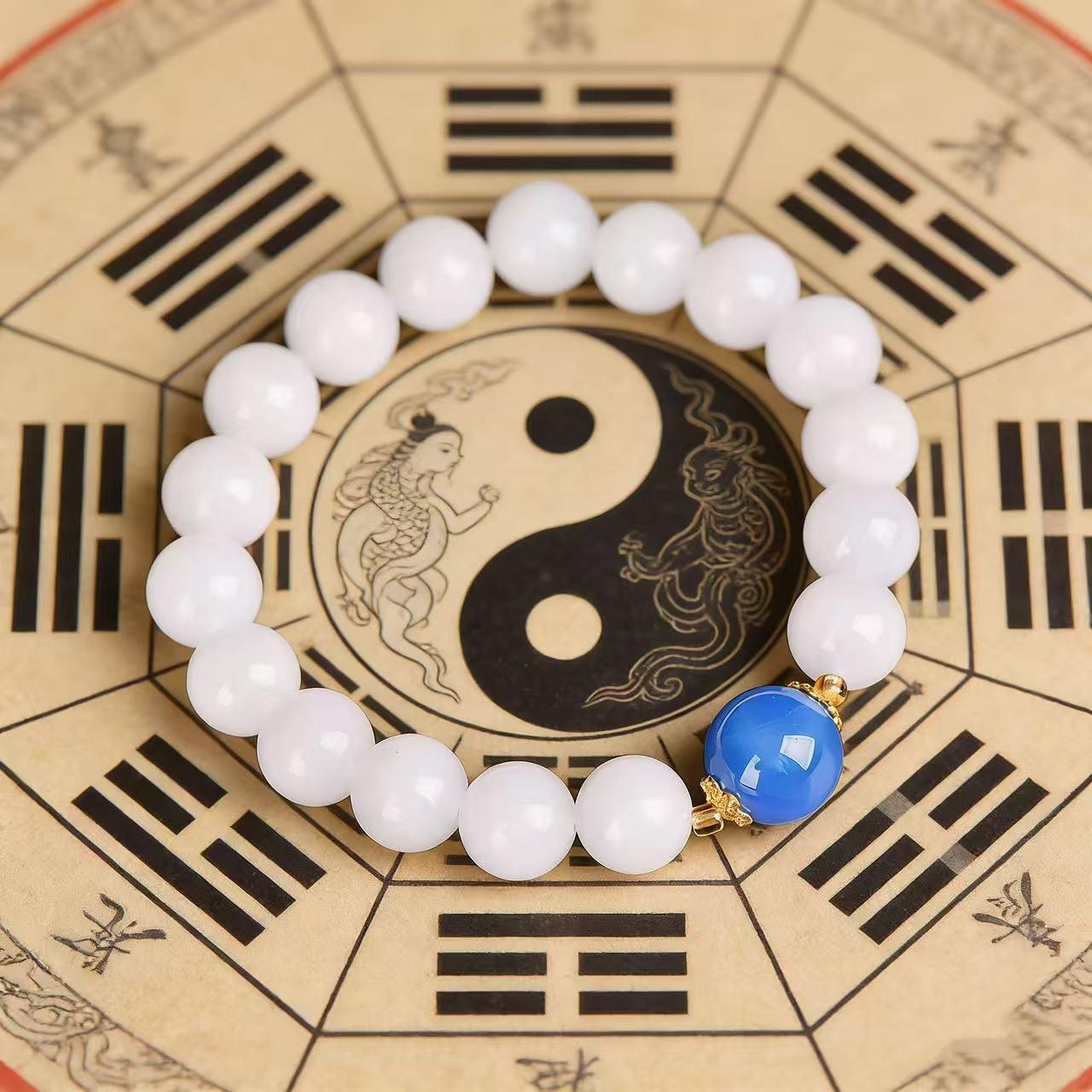 1-Prosperity Bracelet Charm Bracelet Easter Gift Basket Stackable Bracelets Fillers Boost Career Attract Wealth with  Design and White Beads for Good Luck Enhance Luck and Career Friendship Bracelet