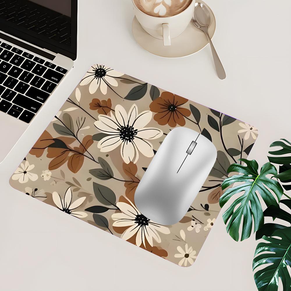 Floral Pattern Mouse Pad, Rectangle Gaming Mouse Pad, Non-slip Rubber Base Mousepad, Office Desk Keyboard Mouse Mat for Home Office Game Room Desk, Desk Accessories