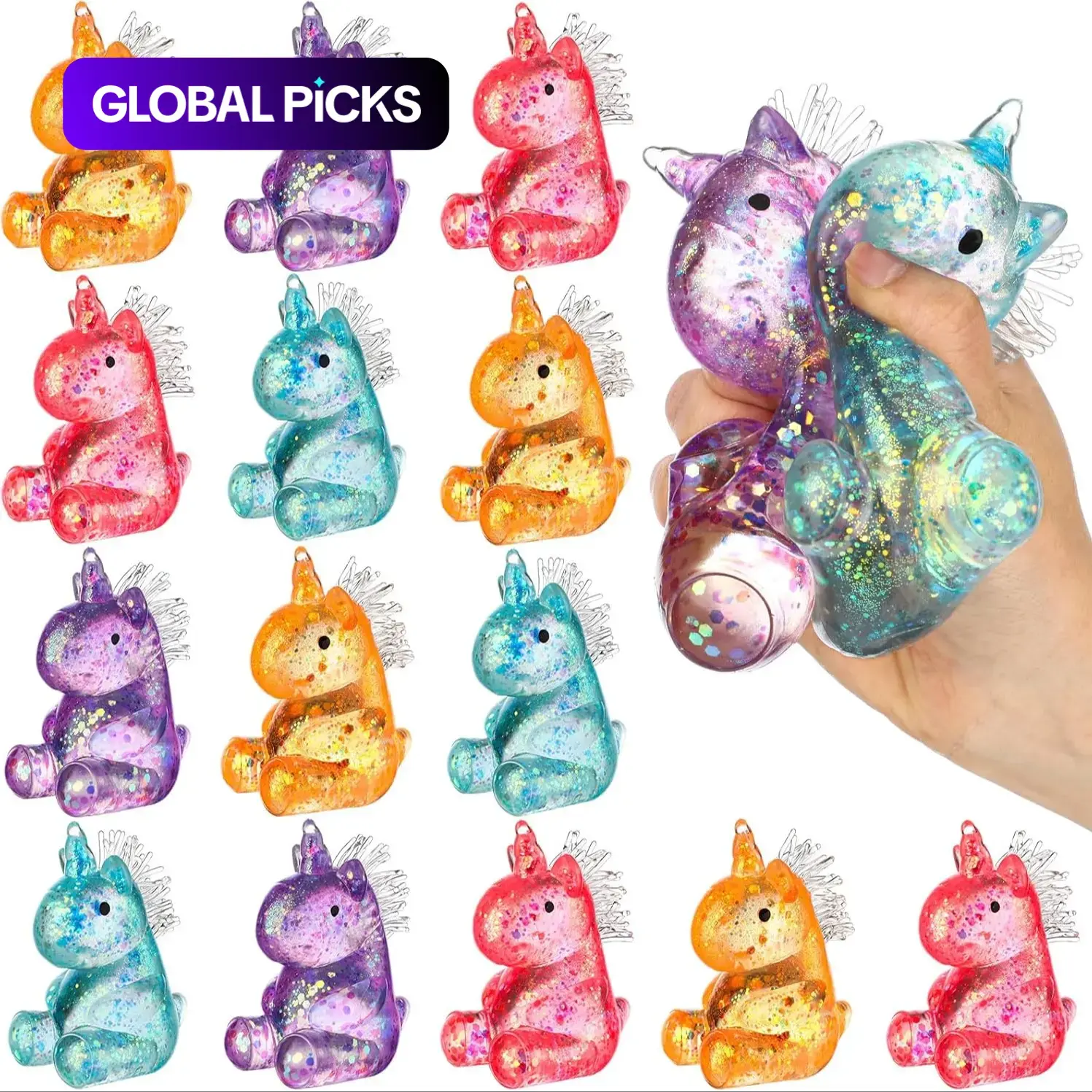 1/2/4/8/12pcs Unicorn Malt Sugar Squeeze Toy, Sensory Stress Relief Soft Ball for Adults & Kids, Party Favor Prank Squishies, Decompression Squishy, Anti-Anxiety Hand Pressure Reliever, Squishy Fidgets #GLOBAL PICKS