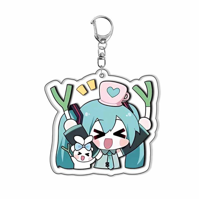 Hatsune Miku Popular Cartoon Anime Acrylic Double-sided Keychain Backpack Decoration Accessories Neutra