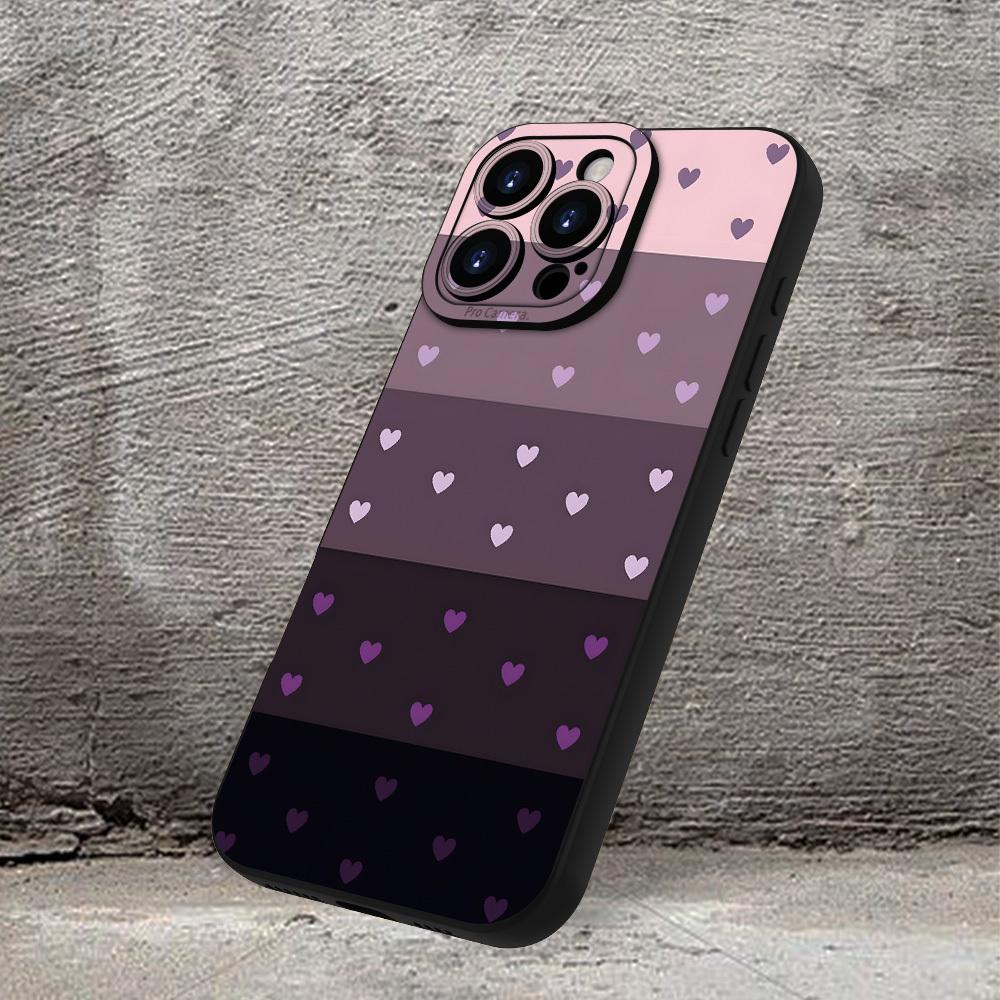 A mobile phone case featuring a gradient color heart theme pattern, TPU shockproof full protection case, suitable for iPhone 17/16/15/14/13/12/11 PRO MAX PLUS AIR E XS and PROMAX MINI, is an ideal gift for friends and family, MS2724