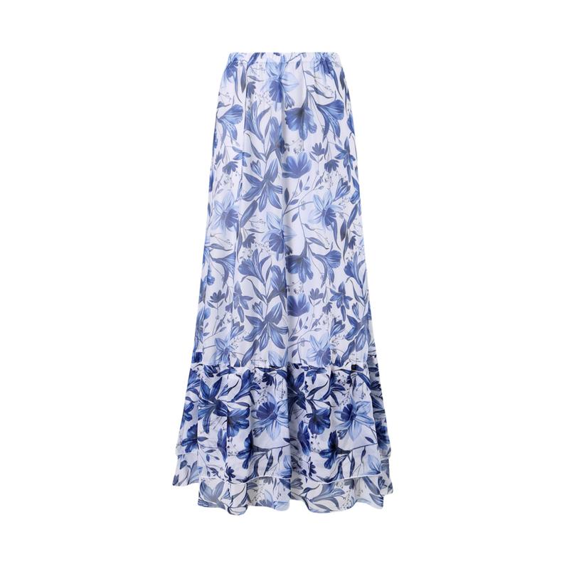 Women's V Neck Bohemian Print One-Piece Swimsuit and Matching Cover Skirt Set Summer Swimdress Swimming Vacation Beach Bathing SuitSuit Stylish Beachwear