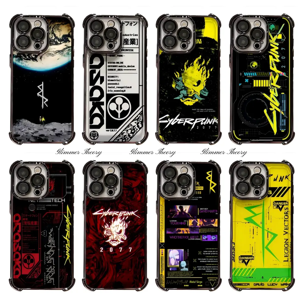 Fashion Edgerunners 2077 Cool Arasaka Cyberpunk Phone Cases For iPhone 17 Promax Pro Air 16 Plus 15 14 13 12 11 Black Transparent Shockproof Protective Cover Casing Birthday Holiday Gift