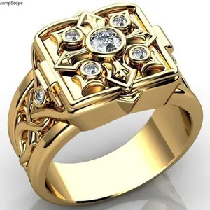 Men's Celtic Cross Locket Ring with Hidden Compartment, Vintage Gold & Silver Plated Signet Jewelry, Religious Keepsake Gift for Daily Wear, Rings, Men's Jewelry