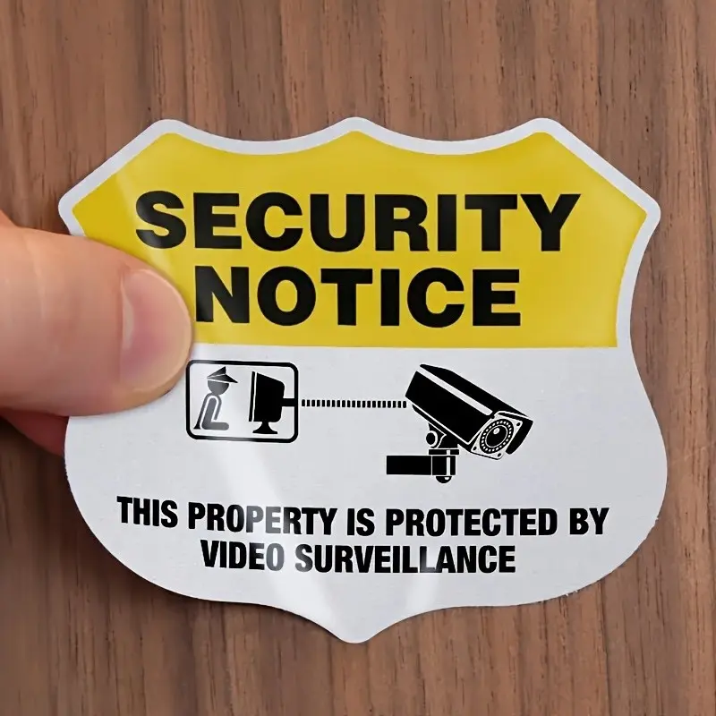 Enhance Property Safety with Warning Sticker, Video Surveillance Alert, Security Notice, Ideal for Home and Business, Deters Unwanted Activity