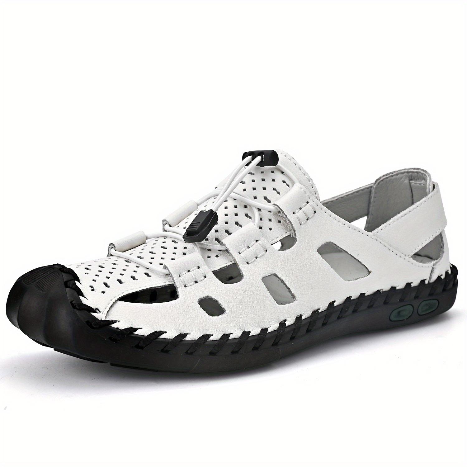 Men's Breathable Hollow Out Sandals, Closed Toe Fisherman Summer Shoes Hiking Beach Shoe Brown Black Men's Breathable Hollow Out Sandals, Closed Toe Fisherman Summer Shoes Hiking Beach Shoe Brown Black