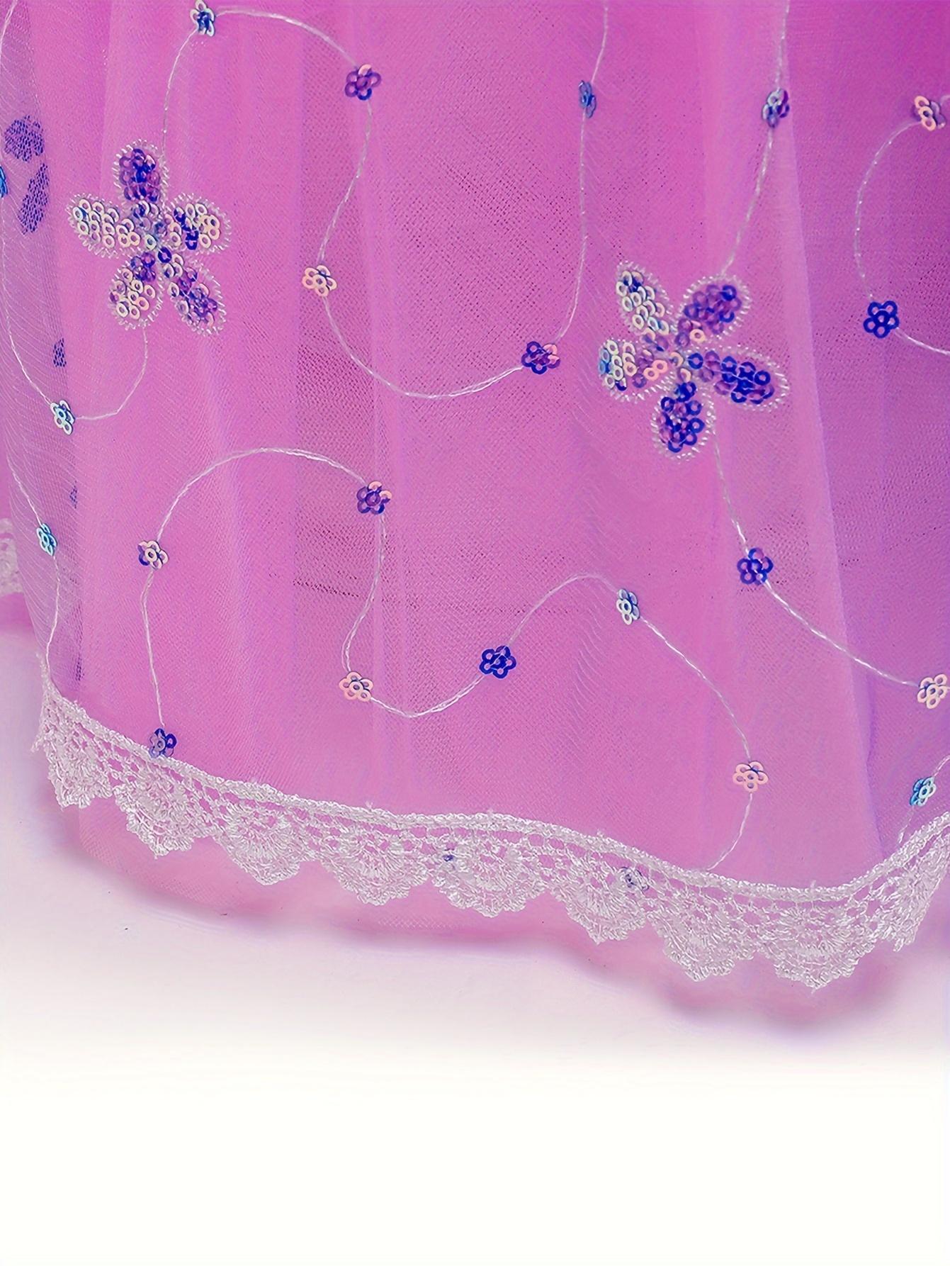 New[Purple Princess] Purple Princess Dress for Girls |             Includes Crown, Necklace, Ring & Bag Set - Perfect for Birthdays, Halloween, Christmas Parties & Performances Gifts  Gifts