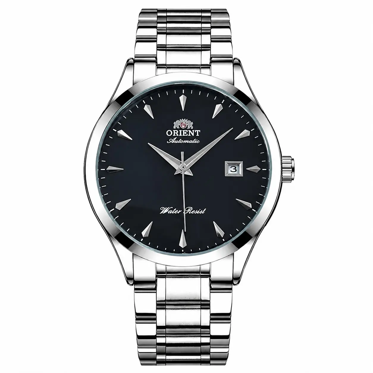 Men's Orient Automatic Self-Winding Mechanical Watch - Stainless Steel Case, Date Display, Water-Resistant, Multiple Vibrant Dials, Steel or Leather Band Options, Business Formal Daily Office Timepiece