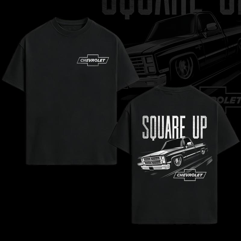 Retro SQUARE UP Squarebody Trucks T-Shirt Truck Lover Chevy Gang Tee Gift For Him Classic Casual Menswear Top, Made In USA.
