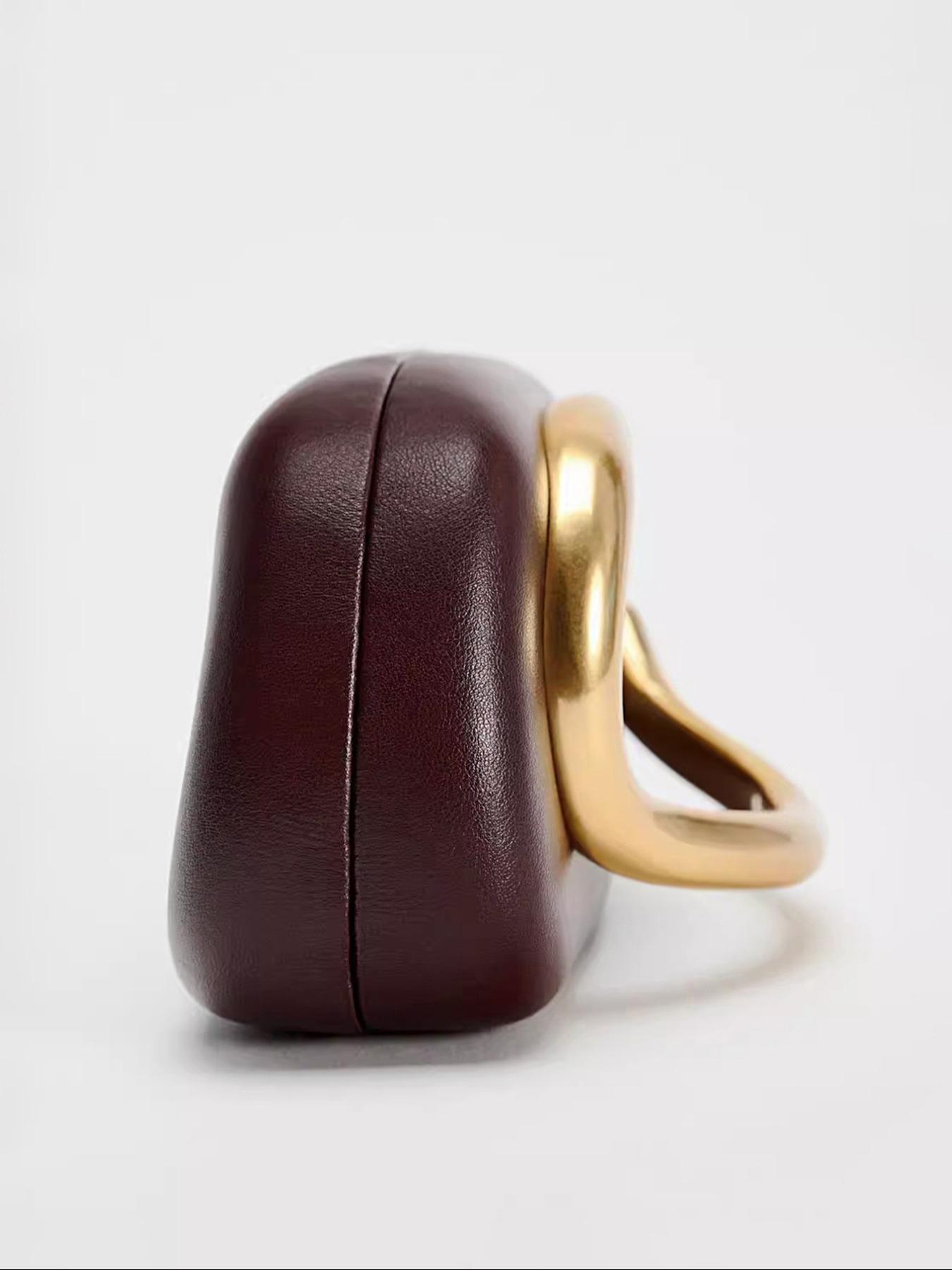 Women's Fashionable Solid Color Evening Bag, with Kiss Lock Design, Casual Versatile Handbag for Party, Trendy All-match & Exquisite Bag for Birthday Gift, Handheld Bag Purse