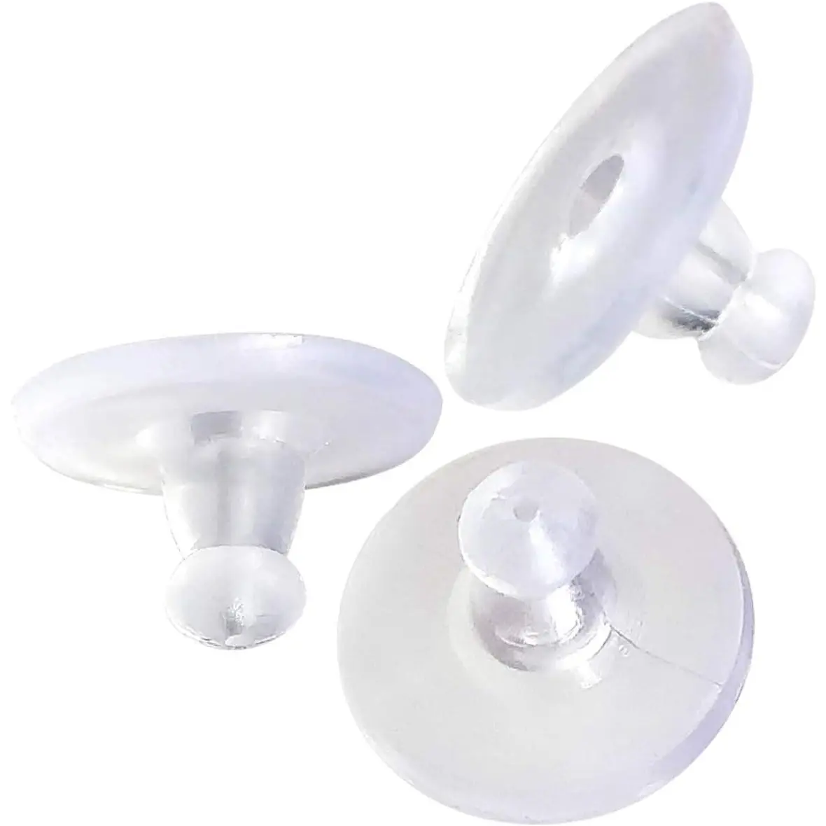 Earring Backs,Clear Rubber Earring Backs,Earring Safety  Stopper Clutch Ear Locking with Pad (Pack of 100)
