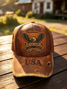 "we the People" Patriotic Eagle Logo Baseball Hat, Vintage Washed American Flag Cap, Classic Baseball Cap, 3D Print "don't Tread on Me," Unisex Adjustable Outdoor Casual High Quality Hat