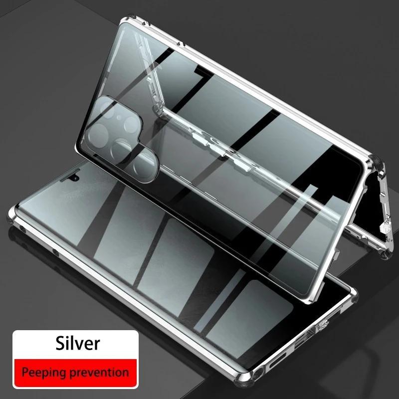 360° Protect Anti Peeping Privacy Double Sided Tempered Glass Case For Samsung Galaxy S25 S24 S23 Ultra Plus Metal MagneticCover 360° Protect Anti Peeping Privacy Double Sided Tempered Glass Case For Samsung Galaxy S25 S24 S23 Ultra Plus Metal MagneticCover