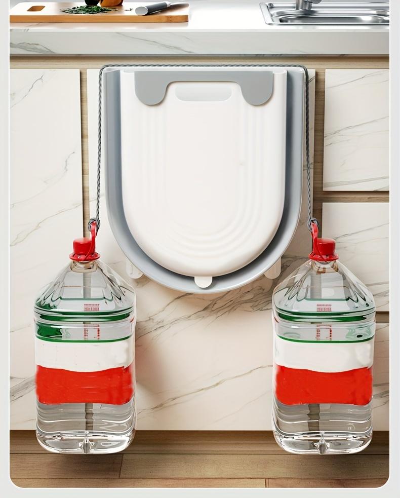 [1pc Foldable Trash Can] 1pc Compact Foldable Trash Can |   Space-Saving Modern Minimalist Rectangular Design, Durable Plastic Portable Countertop Bin for Kitchen & Bathroom, No Electricity Needed