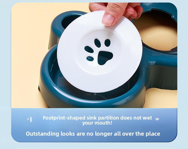 Tilted Cat Dog Double Bowls Neck Protection Anti-Spill Food Water Feeder Anti-Slip Cat Bowl for Cats Dogs Rechargeable Livestock Prod with Flexible Shaft pet stuff pepper spray dog bugs detector reverse slow feeder shaped harness silicone raised food bowl