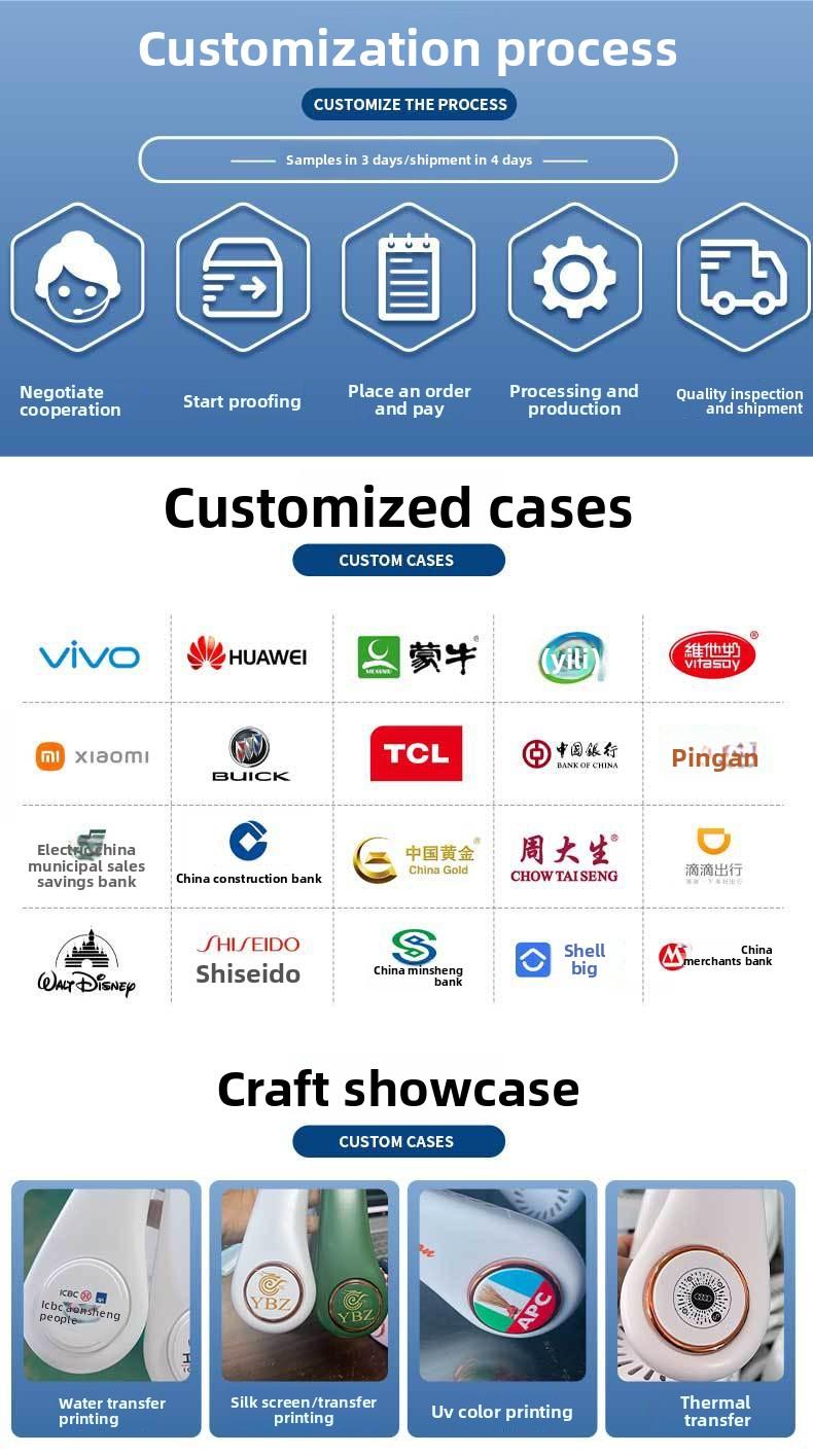 In-stock gift wholesale neck-mounted fan, cross-border USB rechargeable outdoor high-power cooling small neck fan