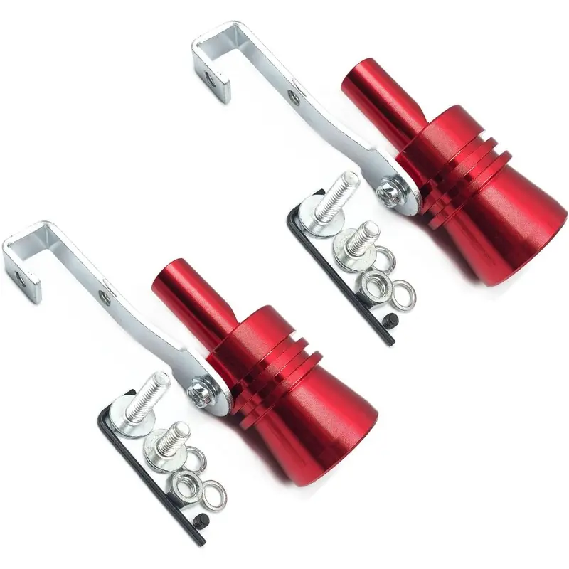 2PCS Red Turbo Whistle for Cars Universal Type Turbo Exhaust Whistle Silenciador De escape Para Carro Durable Rustproof for Motorcycle Truck Sedan
